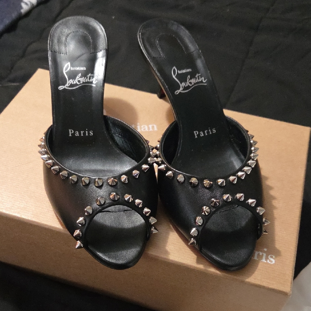 Christian Louboutin Black Studded Women's Shoes